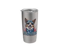 Bouvier australien vintage 4 juillet Merica Gobelet isotherme en acier inoxydable double paroi