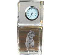 Bouvier des Flandres - horloge en cristal avec photo, photo de chien dans le cristal, horloge de table personnalisée de la marque Art-Dog