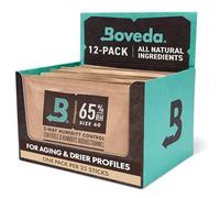 Boveda pour cigares/tabac | régulateur d'humidité dans les 2 sens à 65% d'HR | taille 60 pour 25 cigares | technologie brevetée pour cave à cigares | présentoir en carton de 12 sachets
