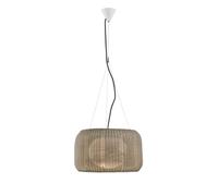 Bover Fora S Outdoor Außenleuchte, ⌀ 50cm, structure blanche, abat-jour beige clair