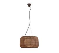 BOVER lampe à suspension pour extérieur FORA S (Rotin brun, bulbes non inclus - Aluminium, acier inoxydable, polyéthylène, fibre synthétique)