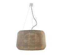 Bover Fora S Outdoor Außenleuchte, ⌀ 90cm, structure blanche, abat-jour beige clair