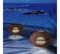 BOVER lampadaire pour extérieur GAROTA P/01 OUTDOOR (Marron, dimmable Triac - Aluminium, acier inoxydable, polyéthylène, fibre synthétique)