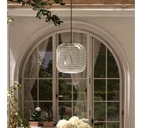 BOVER lampe à suspension pour extérieur NANS S/31 OUTDOOR (Beige avec des touches de bleu clair et de gris clair. - Acier inoxydable, aluminium, [...]