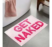 BOVEU Get Naked Tapis de bain absorbant doux, lavable en machine, antidérapant pour salle de bain - 43,2 x 61 cm - Rose vif