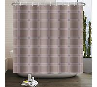 Bovlleetd 180x200cm Rideau De Douche à Carreaux Marron pour Bain Rideau De Salle De Bain Buffalo De Style Britannique Rideaux De Douche ImperméAbles 100% Polyester Rideau De Baignoire à SéChage
