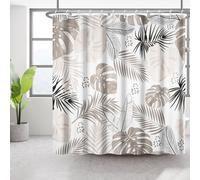 Bovlleetd 180x200cm Rideau de Salle de Bain bohème imperméable Abstrait Art Rideau de Douche Milieu du siècle Plantes Tropicales Rideaux de Douche Lavable Baignoire Rideau décoratif avec Crochet