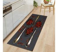 BOVZOX Tapis Cuisine Épices à la cuillère Tapis Cuisine Devant Evier, Tapis AntidéRapant, Tapis de Couloir, Polyester Tapis de Cuisine, Tapis Salon Chambre Cuisine Hall D'entrée 50 x 160cm