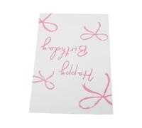 Bow Greeting Cards, Construction en Carton Élégant | Rose tendre, Style d\'écriture polyvalent, Parfait pour les fêtes de bébé, Qualité durable