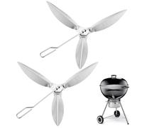 BOWAREPRO Lot de 2 systèmes de nettoyage One-Touch de 22-1/2" compatibles avec les barbecues à charbon de bois/barbecues sphériques Weber 7444 One Touch Kit de nettoyage pour grille de bouilloire,