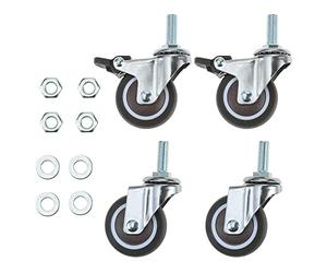 bowarepro Lot de 4 roulettes pivotantes M8, roulettes pour meubles M8, 38 mm, 2 avec freins, 2 sans freins (38 mm)