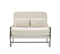 BOWDOW Canapé lit 2 Places Convertible Beige avec accoudoirs | 2 places convertible, rangements latéraux, dossier inclinable, design industriel, beige