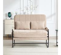 BOWDOW Canapé lit 2 Places Convertible Kaki avec accoudoirs | 2 places convertible, rangements latéraux, dossier inclinable, design industriel, kaki