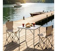 BOWDOW Table Pliante Ultra-légère 70 cm, Portable, Camping - Gris | Poids plume, se plie en un instant. Parfaite pour pique-nique, pêche et toutes vos activités en extérieur.