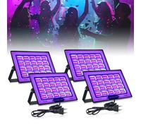 BOWEICORE Projecteur Lumiere Noire 50W 4 pièces, LED Lumière Noire Étanches IP66, 395-400nm Lumiere UV pour Soiree Fluo, Disco DJ, Fête, Halloween, Noël, Peinture Corporelle, Aquariums