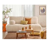 Bowie - canapé 3 places convertible coffre + coussin rond inclus en tissu texturé