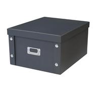 Box and beyond - Boîte Rangement - 35 x 28 x 18 cm - Carton Noir - Avec Couvercle - Rangement, Stockage - Objets, Accessoires, Documents - Bureau, Archive