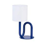 Box and beyond - Lampe de table Wama - Métal Bleu - Hauteur 33 cm - Douille E27 - Salon, Chambre, Bureau - Style Industriel et Moderne