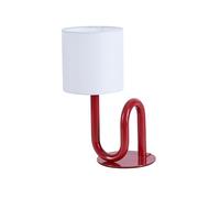 Box and beyond - Lampe de table Wama - Métal Rouge - Hauteur 33 cm - Douille E27 - Salon, Chambre, Bureau - Style Industriel et Moderne