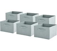 Box and beyond Lot 6 bacs Rangement intissés Pliables - Vert Sauge 27x27x27cm