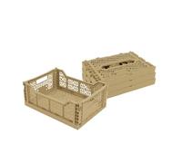 Box and beyond - Lot de 4 Caisses de Rangement pliables - 40 x 30 x 15 cm - Plastique Jaune - Pliables - Avec Poignées - Rangement - Cuisine, Bureau, Chambre, Salon - Style Simple et Pratique