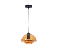 Box and beyond - Suspension - Métal et Verre Orange - Opaline - Douille E27 - Salon, Chambre, Bureau, Entrée - Style Vintage