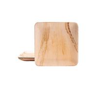 BOX And Tree| 200x Haute Qualité d'assiette Jetable en Feuille de Palmier 24x24cm | Vaisselle Biodegradable Compostables 100% Carrées | Stable et Robuste l pour Soirée, Mariage, Anniversaire