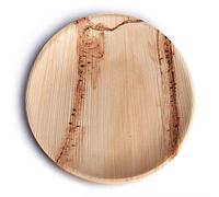 BOX And Tree | 25 Assiettes Jetable Rond en Feuille de Palmier ø24cm | Alternative aux Assiettes en Plastique | Aspect Bois Naturel, Style Bambou | Pour Buffet, Mariage, Anniversaire et Réception