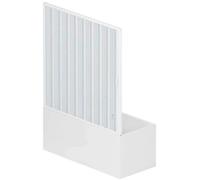 Box Baignoire à soufflets dim. 150 cm x H 150 cm en PVC à un côté avec porte unique à ouverture latérale, couleur blanche, décoration de salle de bain