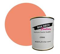 BOX DECO COULEURS Peinture carrelage et faïence murale à base de laque polyuréthane mono-composante aspect velours-satin Aqua carrelage - 750 ml / 7.5m², Rose Corail