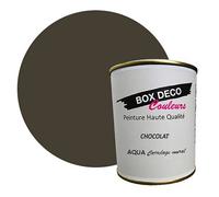 BOX DECO COULEURS Peinture carrelage et faïence murale à base de laque polyuréthane mono-composante aspect velours-satin Aqua carrelage - 750 ml / 7.5m², Marron Chocolat
