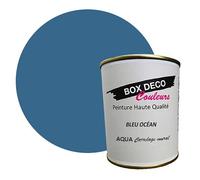 BOX DECO COULEURS Peinture carrelage et faïence murale à base de laque polyuréthane mono-composante aspect velours-satin Aqua carrelage - 750 ml / 7.5m², Bleu Océan