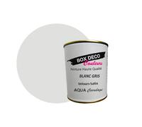 BOX DECO COULEURS Peinture carrelage et faïence murale à base de laque polyuréthane mono-composante aspect velours-satin Aqua carrelage - 750 ml / 7.5m², Blanc Gris