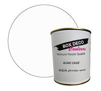 BOX DECO COULEURS Peinture carrelage et faïence murale à base de laque polyuréthane mono-composante aspect velours-satin Aqua carrelage - 750 ml / 7.5m², Blanc Cassé