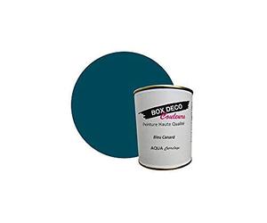 BOX DECO COULEURS Peinture carrelage et faïence murale à base de laque polyuréthane mono-composante aspect velours-satin Aqua carrelage - 750 ml / 7.5m², Bleu Canard