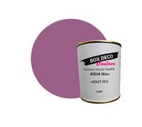 BOX DECO COULEURS Peinture meuble métal à base de laque acrylique aspect satin Aqua Métal - 750 ml / 7.5m², Violet 70'S
