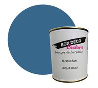 BOX DECO COULEURS Peinture meuble métal à base de laque acrylique aspect satin Aqua Métal - 750 ml / 7.5m², Bleu Océan
