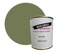 BOX DECO COULEURS Peinture meuble métal à base de laque acrylique aspect satin Aqua Métal - 750 ml / 7.5m², Vert Kaki