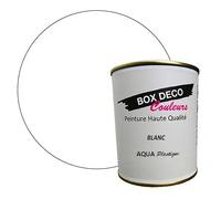BOX DECO COULEURS Peinture meuble plastique à base de laque acrylique aspect satin Aqua Plastique - 750 ml, Blanc