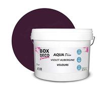 BOX DECO COULEURS Peinture murale acrylique aspect mat Aqua Déco - 10L, Violet Aubergine