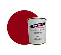 BOX DECO COULEURS Peinture murale acrylique aspect mat Aqua Déco - 750 ml, Bordeaux