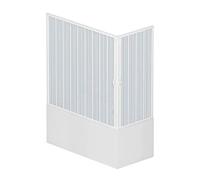 Pare baignoire douche en Plastique PVC - Nadia Centrale - 70x140 cm - Portes pliantes - Blanc Mat