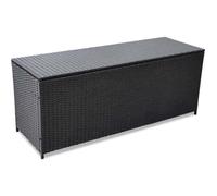 vidaXL Coffre de rangement Garden 43134 – Noir, résine tressée, 150 x 50 x 60 cm