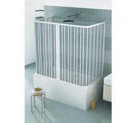 Rollplast BVES1CONCC28170 Pare-baignoire en PVC à deux volets, dim.70 x 170 x H 150 cm, ouverture centrale, blanc