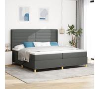 Box Spring VidaXL avec Matelas Gris Foncé 200x200 cm en Tissu