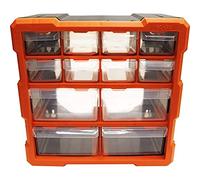 Boxer® Coffret de rangement à 12 tiroirs (26 x 27 x 16 cm) - empilable & mural - organiseur de petites pièces en PP, tiroirs transparents