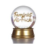 Boxer Gifts Boule à Neige Fantaisie à Paillettes Feminist As F**k | Cadeau de Noël et d'anniversaire Amusant pour Elle, doré