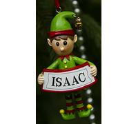 Boxer Gifts Isaac Décoration de Sapin de Noël personnalisée en Forme d'elfe | Cadeau de Noël | Une pour Toute la Famille, céramique, Multicolore, 8 x 4,5 x 2 cm