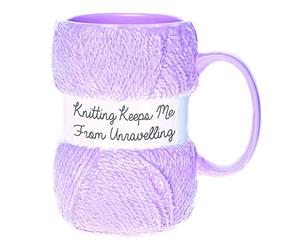 Boxer Gifts Tasse Tricot « Keeps Me From Unravelling », Design Réaliste de Laine et de Fils, Cadeau tricot amusant pour elle MU3049