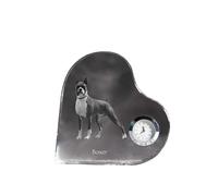 Boxer III - horloge en cristal avec photo de chien, étagère en forme de cœur avec horloge, horloge sur pied personnalisée de la marque Art-Dog